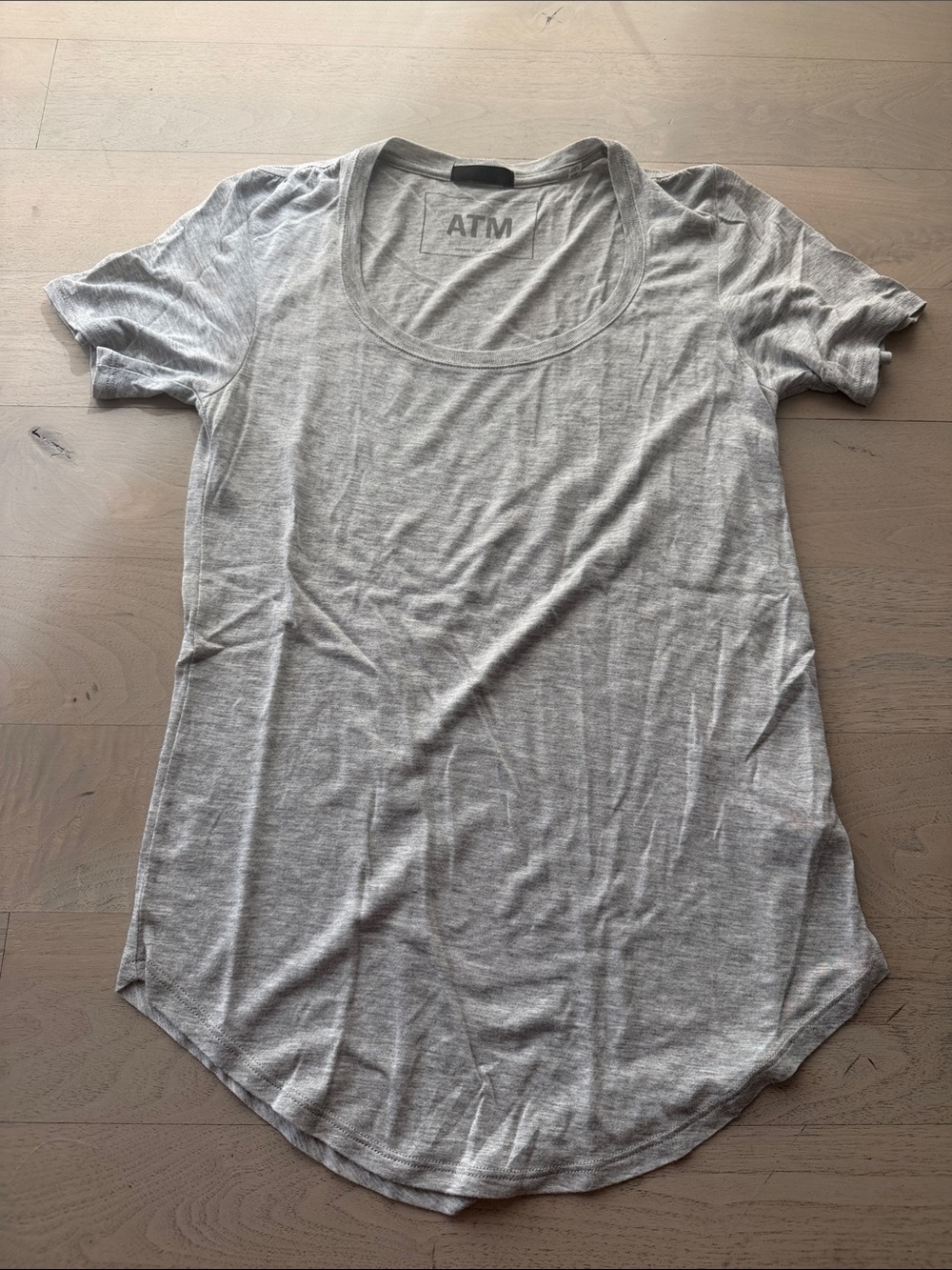 ATM Anthony Thomas Melillo Women’s Light Gray Scoop Neck Tee